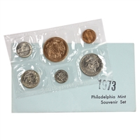 1973 P USA Philadelphia Mint Souvenir Set (Lightly toned, light wear on envelope)