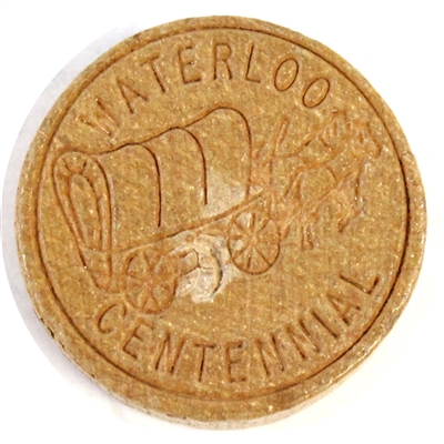 1957 Waterloo Centennial Wooden Nickel Souvenir Token