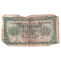 Belgium Note, 1943 10 Francs - 2 Belgas, Circ (Issues)