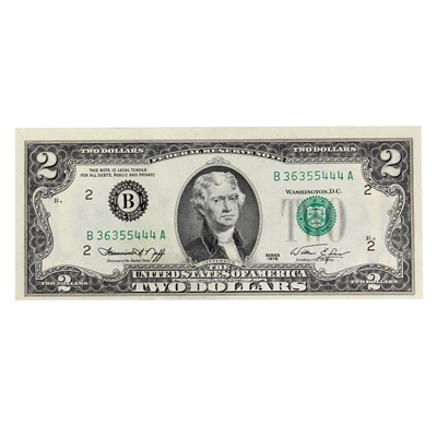 1976 USA $2 Federal Reserve Note, FR#1935, Almost Uncirculated