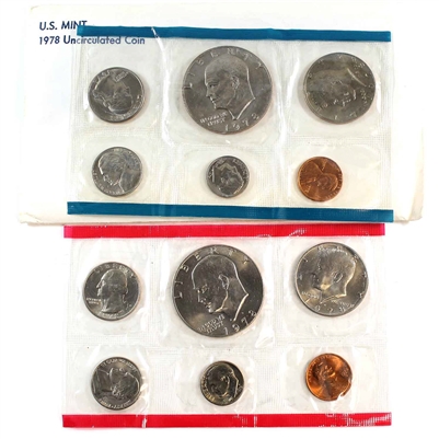 1978 USA P&D Mint Set in Original Packaging (Toning, light wear on envelope)