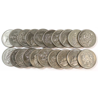 20 x Mixed Nickel 50 Cents (dates range from 1968 to 2002) Mega30