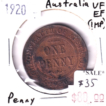 Australia 1920 1-Penny VF-EF (VF-30) Impaired