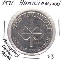 1971 Hamilton, ON, 125th Anniversary Dollar Trade Token