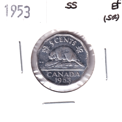 1953 SS Canada 5-cents Extra Fine (EF-40) Scratched, corrosion, or impaired