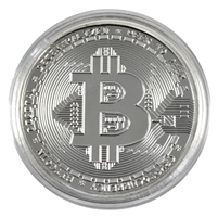 Bitcoin Cryptocurrency Silver-coloured Medallion