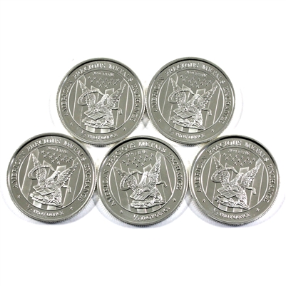 5x APMEX 1/2oz .999 Silver Rounds, 5Pcs (No Tax)