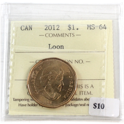 2012 Canada Loon Dollar ICCS Certified MS-64 (Old Generation)