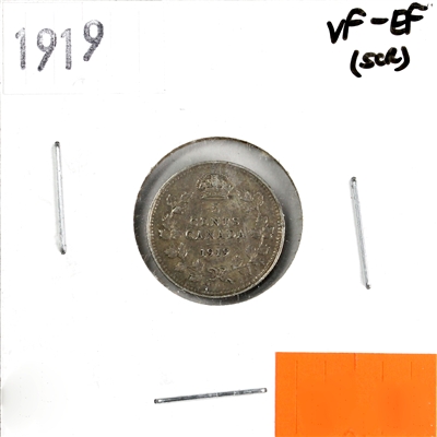 1919 Canada 5-cents VF-EF (VF-30) Cleaned, spots, or impaired