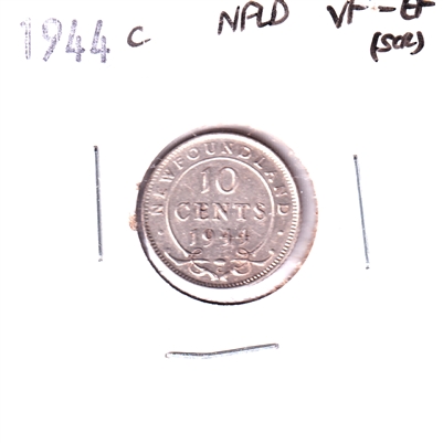 1944C Newfoundland 10-cents VF-EF (VF-30) Scratched or nick