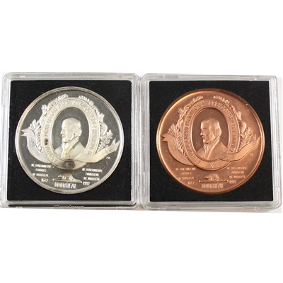 Pair of 1992 CNA Montreal Convention Silver & Copper Medallions (toned) No Tax. 2pcs