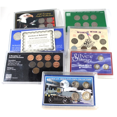 Group Lot of Assorted USA Historic and Commemorative Coin Sets, 7Pcs