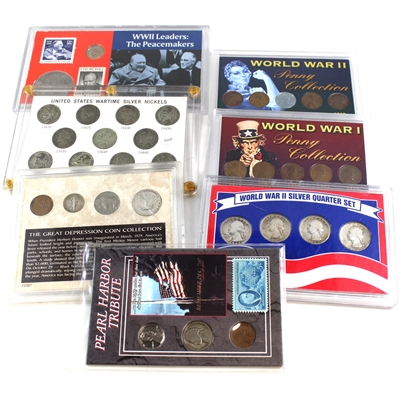 Group Lot of USA Historical and Commemorative Coins Sets, 7Pcs