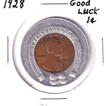 1928 USA 1-cent Good Luck Penny - Coney Island, Brooklyn, NYC