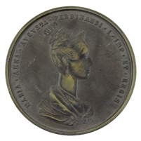 Replica 1836 Maria Anna Augusta & Ferdinand I of Bohemia Coronation Giant Medallion