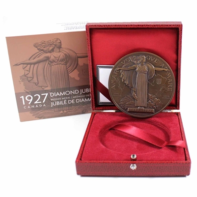 1867-1927 Canada Confederation Restrike Diamond Jubilee Bronze Medallion (lightly toned)