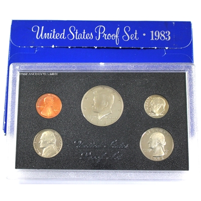 1983 S USA Proof Set (Nickel lightly toned, light wear on sleeve)