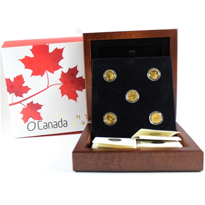 2013 O Canada $5 Gold 5-Coin Set (No Tax)