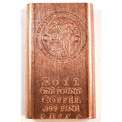 2011 One Pound .999 Fine Copper Bar (Shroomin)