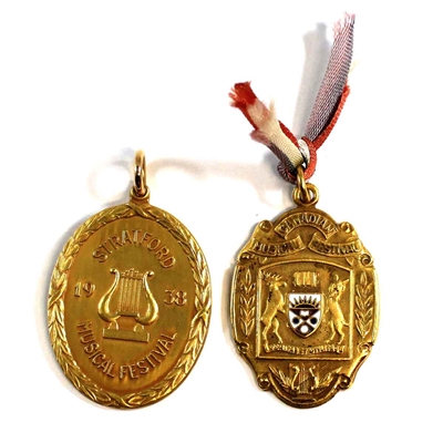 Pair of Gold Coloured Medals for Music Festivals in Canada