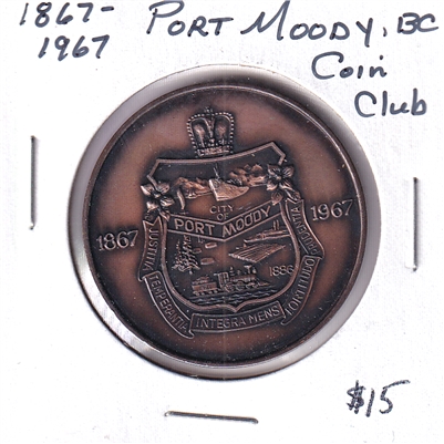 1867-1967 Canada Port Moody BC Coin Club Medallion