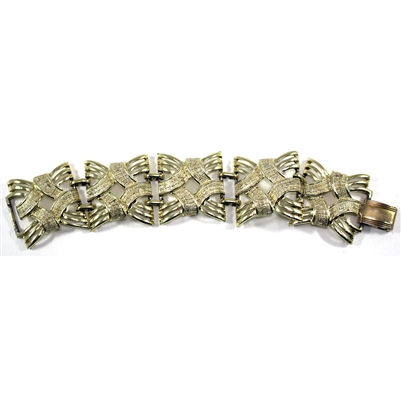 Vintage Coro Gold-tone Wide Panel Link Bracelet