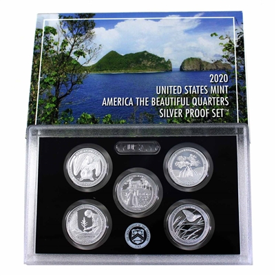 2020S USA National Parks Quarters Silver Proof Set (No Tax) Sleeve may have light wear