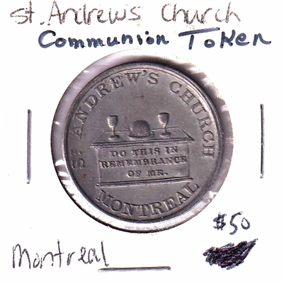 St Andrew's Church Communion Token, Montreal QC