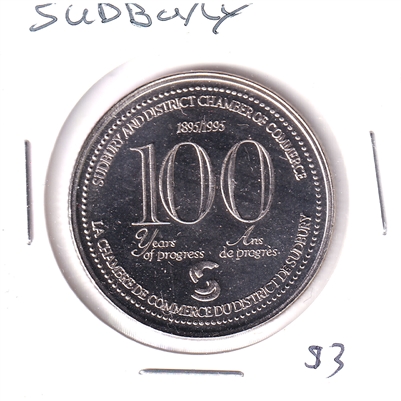 1995 Sudbury, Ontario, Chamber of Commerce 100 Years Trade Dollar Token