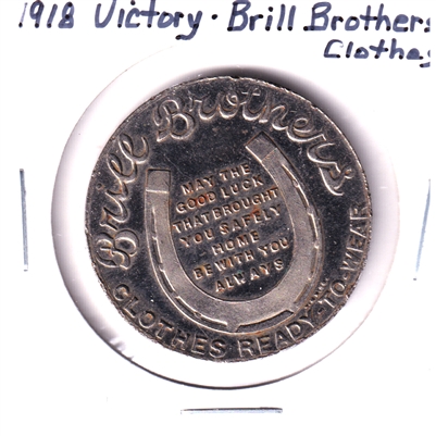 Brill Brothers Clothes, New York, 1918 Victory Medallion (Corrosion)