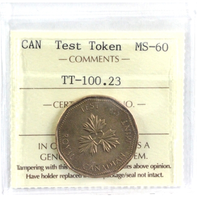 1986 Royal Canadian Mint Test Token ICCS Certified MS-60