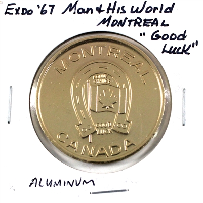 Expo 67, Montreal, Aluminum Good Luck Medallion: Man and His World or Terre des Hommes