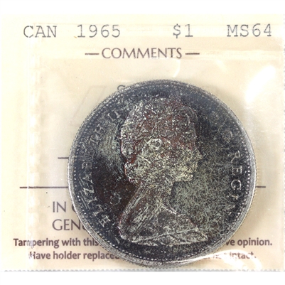 1965 SmBds Ptd 5 Canada Dollar ICCS Certified MS-64