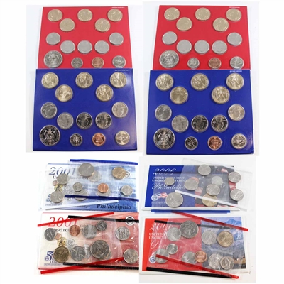 Group Lot of 2001-2013 USA P & D Uncirculated Coin Sets. 4 Sets.