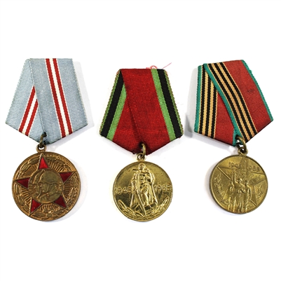 Group Lot of Assorted Russia USSR CCCP Medals, 3Pcs