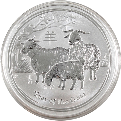 2015 Australia 1oz .999 Year of the Goat (No Tax) Lightly Toned/No Capsule