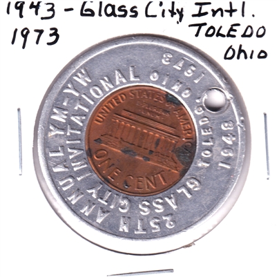 Toledo, Ohio, 1948-1973 25th Annual Glass City Invitational Golf Medallion (Impaired)