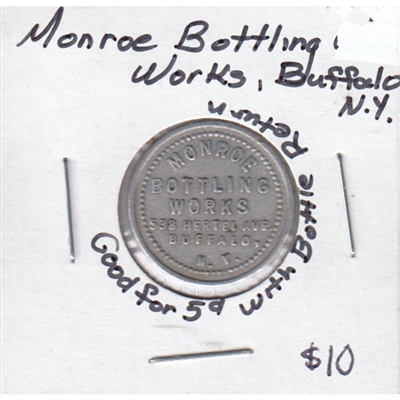 Monroe Bottling Works, Buffalo NY - Good for 5ct with Bottle Return