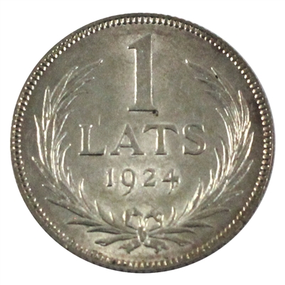 Latvia 1924 1-Lats AU (AU-50)