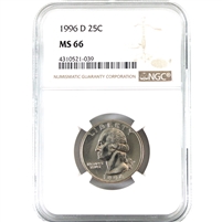 1996 D USA Quarter NGC Certified MS-66
