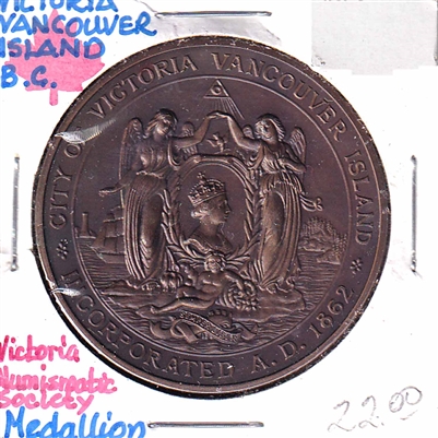 1962 Canada Victoria Numismatic Society Celebrates Victoria Centennial Medallion