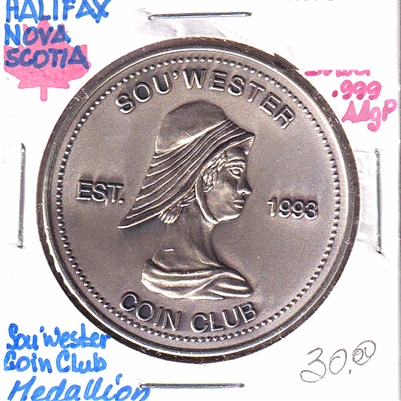 1997 Sou'Wester Coin Club Joint Meeting Ann. in Bridgewater Medallion - Silver Coloured