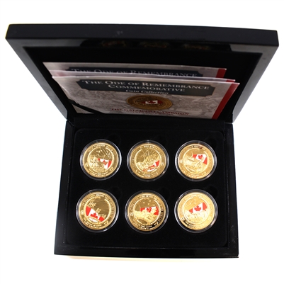 2014 Tristan da Cunha Ode of Remembrance Gold Plated Coin Collection in Black Case