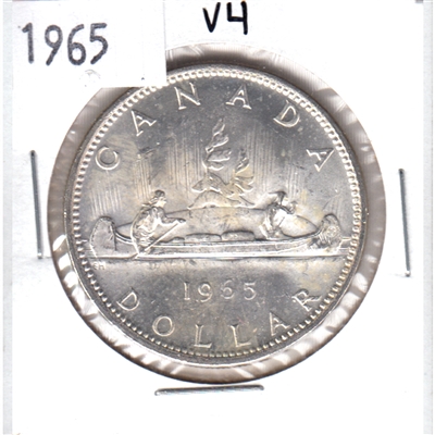1965 Variety 4 (Large Beads, Pointed 5) Canada Silver $1 in MS-62 (UNC+) or better.