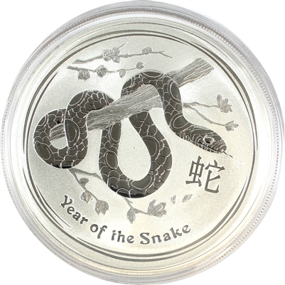 2013 Australia $1 Year of the Snake 1oz .999 Silver (No Tax) - Capsule Scuffed