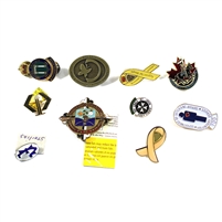 Lot of 10x Volunteer & Health Themed Pins, 10Pcs (1x Sterling)