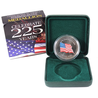 1776-2001 USA 225 Year Anniversary Sterling Silver Medallion