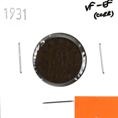 1931 Canada 1-cent VF-EF (VF-30) Corrosion, scratched, or impaired