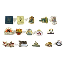 Lot of 15x Vintage Cities/Places/Townships Pins, 15Pcs