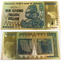Zimbabwe One Hundred Trillion Dollars Reserve Bank Note Foil Replica (Novelty Note)